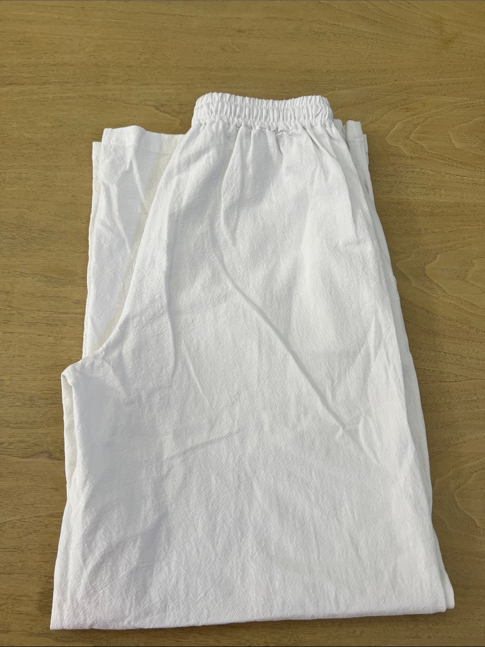Women White Wide-Leg Drawstring Pants - Picture 12 of 12